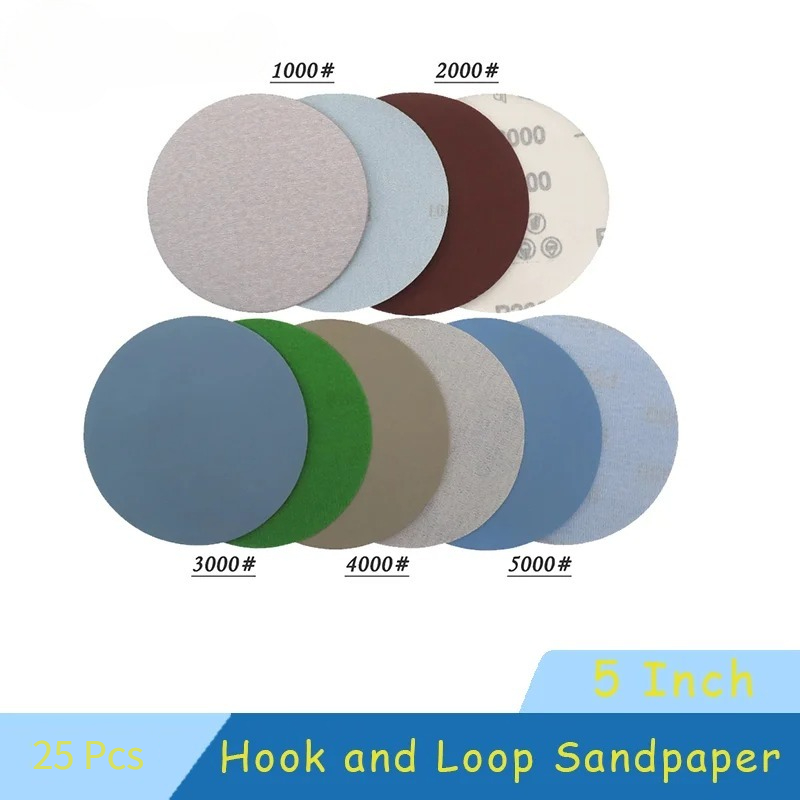 25개입 5인치 습식 및 건식 샌딩 디스크 모음 100 - Random Orbital Sander 리뷰 및 가격