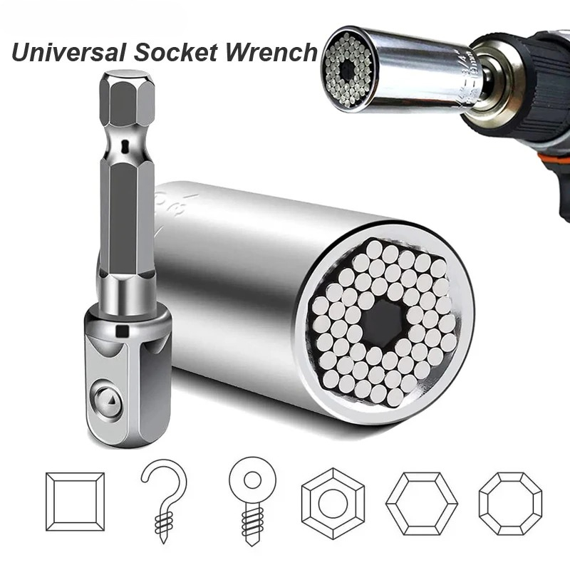 유니버설 소켓 렌치 헤드 세트 슬리브 가젯 7-19mm - Power Tools For Sale 리뷰 및 가격