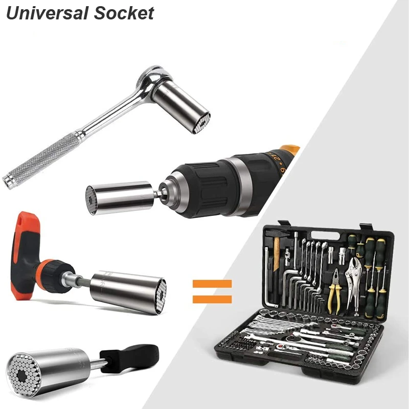 유니버설 소켓 렌치 헤드 세트 슬리브 가젯 7-19mm - Power Tools For Sale 리뷰 및 가격