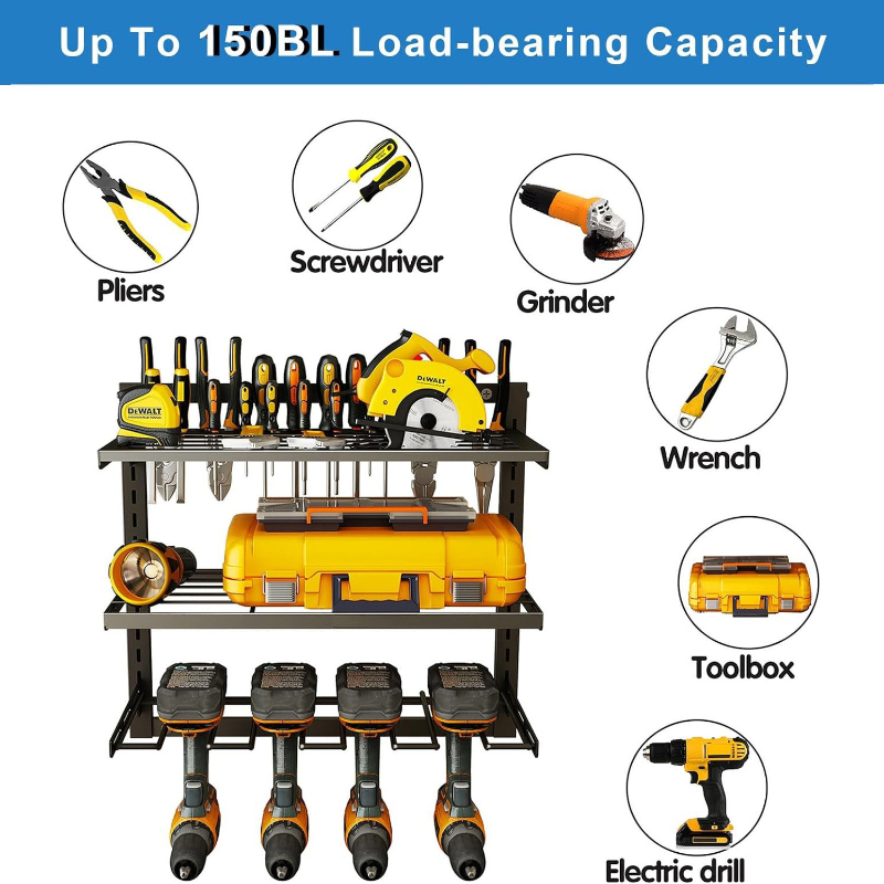 전동 공구 보관 랙 3단 벽걸이형 공구 선반 전기 드릴 - Power Tools Organizer Diy 리뷰 및 가격