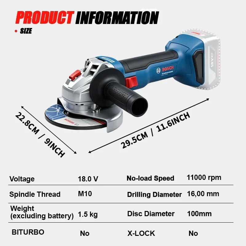 BOSCH GWS 18V-8 무선 앵글 그라인더 18V - Power Tools Professional 리뷰 및 가격