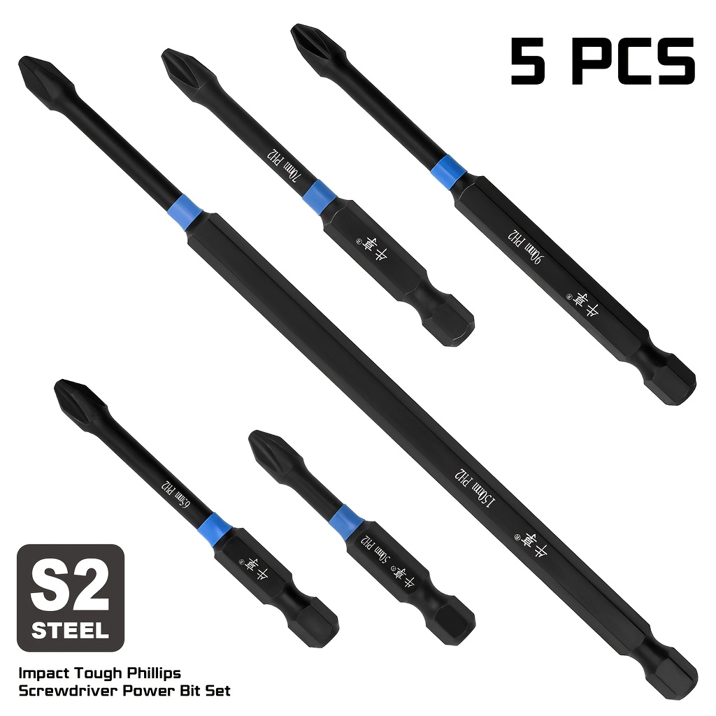 5개입 고강도 자석 필립스 드라이버 비트, S2 강철  - Power Tools For Sale 리뷰 및 가격