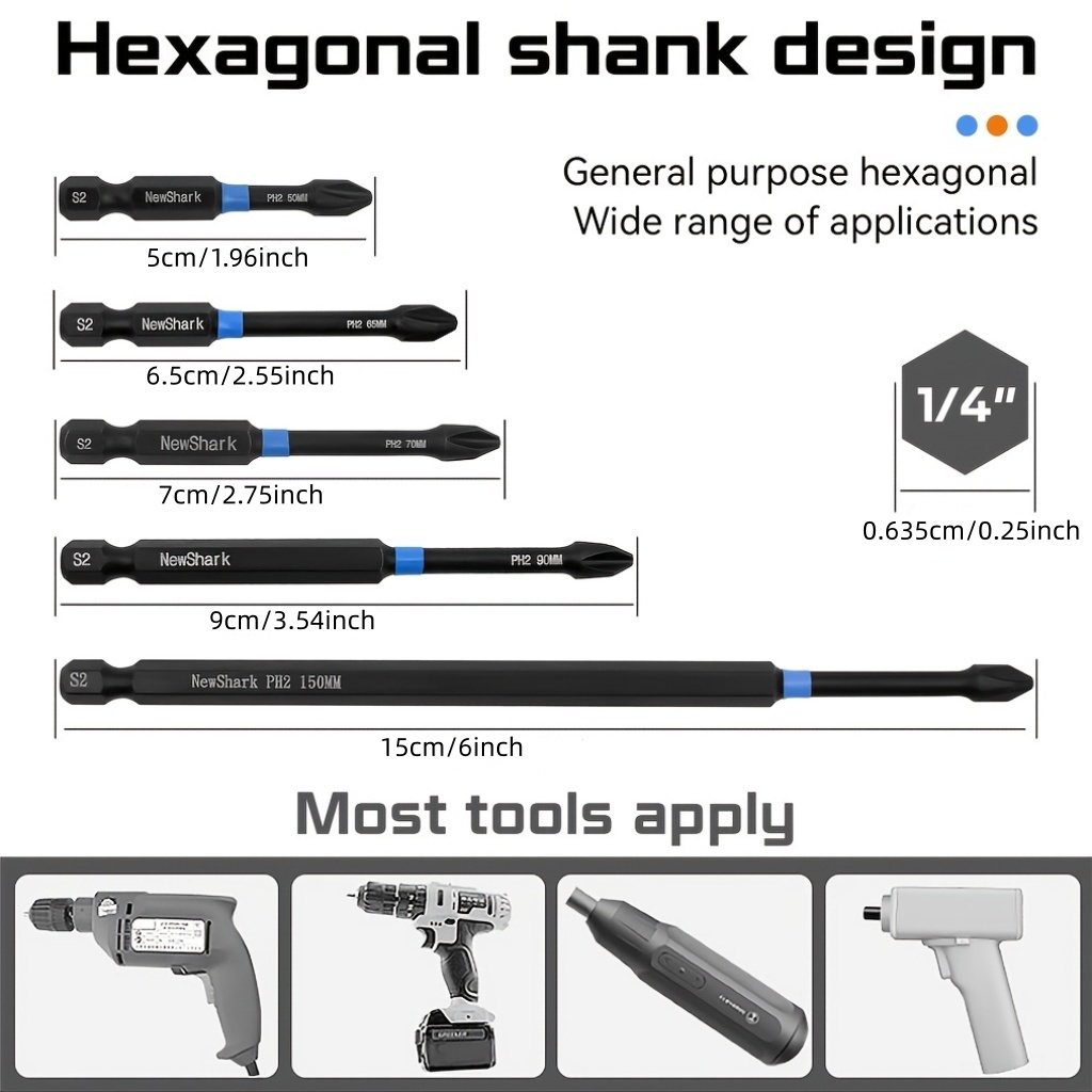 5개입 고강도 자석 필립스 드라이버 비트, S2 강철  - Power Tools For Sale 리뷰 및 가격